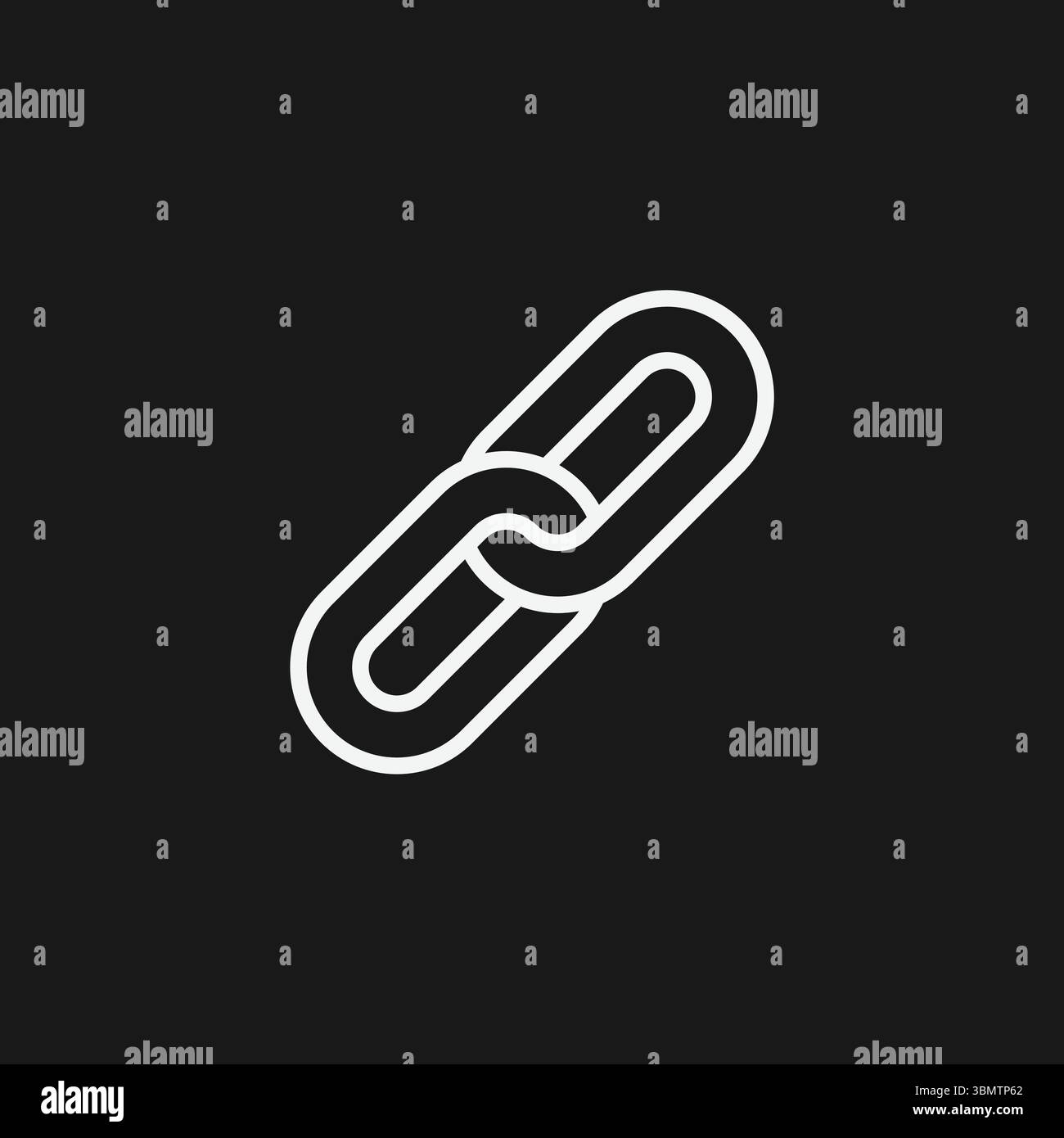 Link-Symbol mit verriegeltem Kettensymbol für Website-Hyperlinks, URL-Verbindungen, SEO-Backlinks und Dateianhänge Stock Vektor