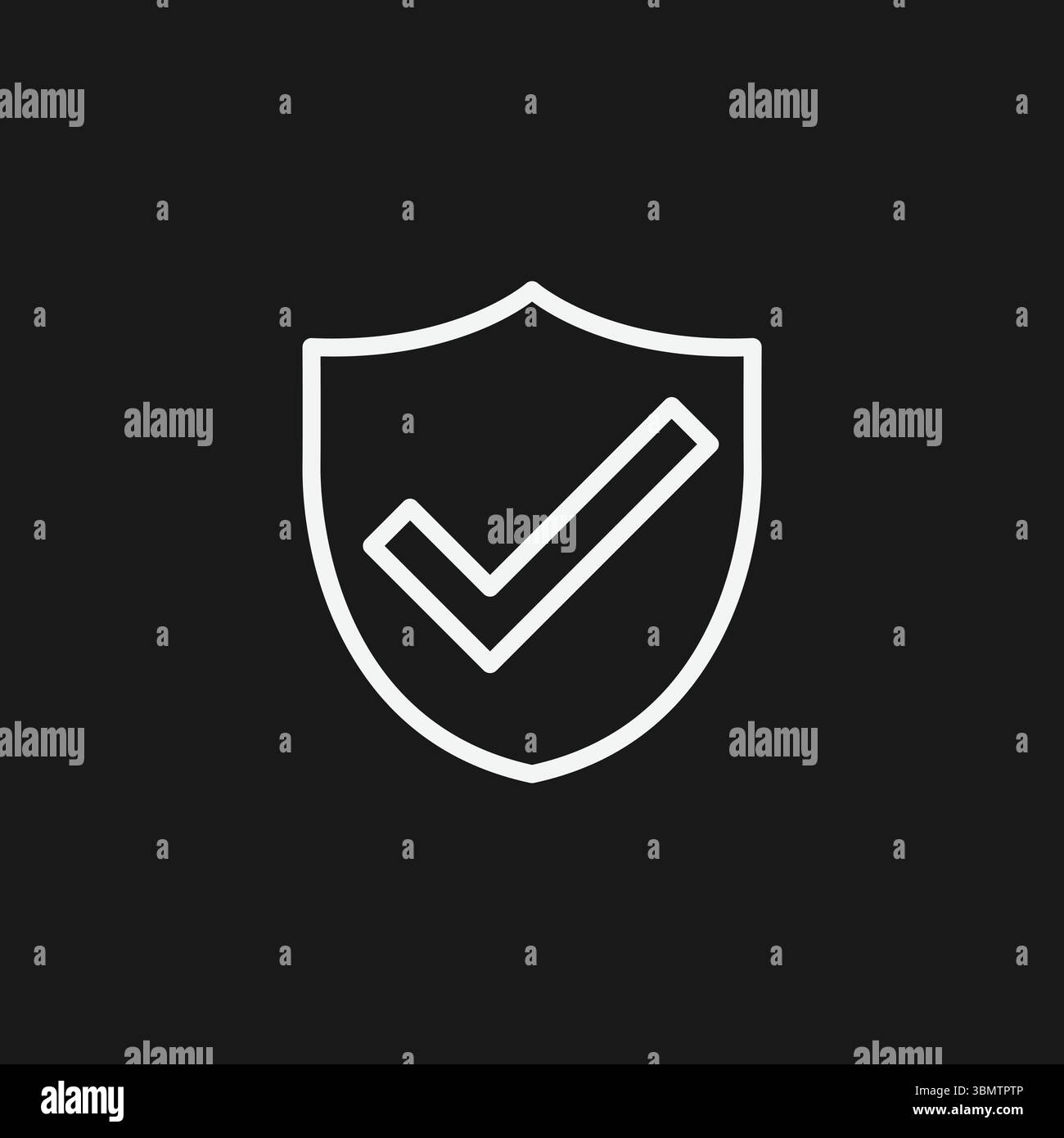 Secure Protection Shield mit Häkchensymbol, Vektorsymbol für verifizierte Sicherheit, vertrauenswürdige Garantie, Qualitätssicherung und Datensicherheit Stock Vektor