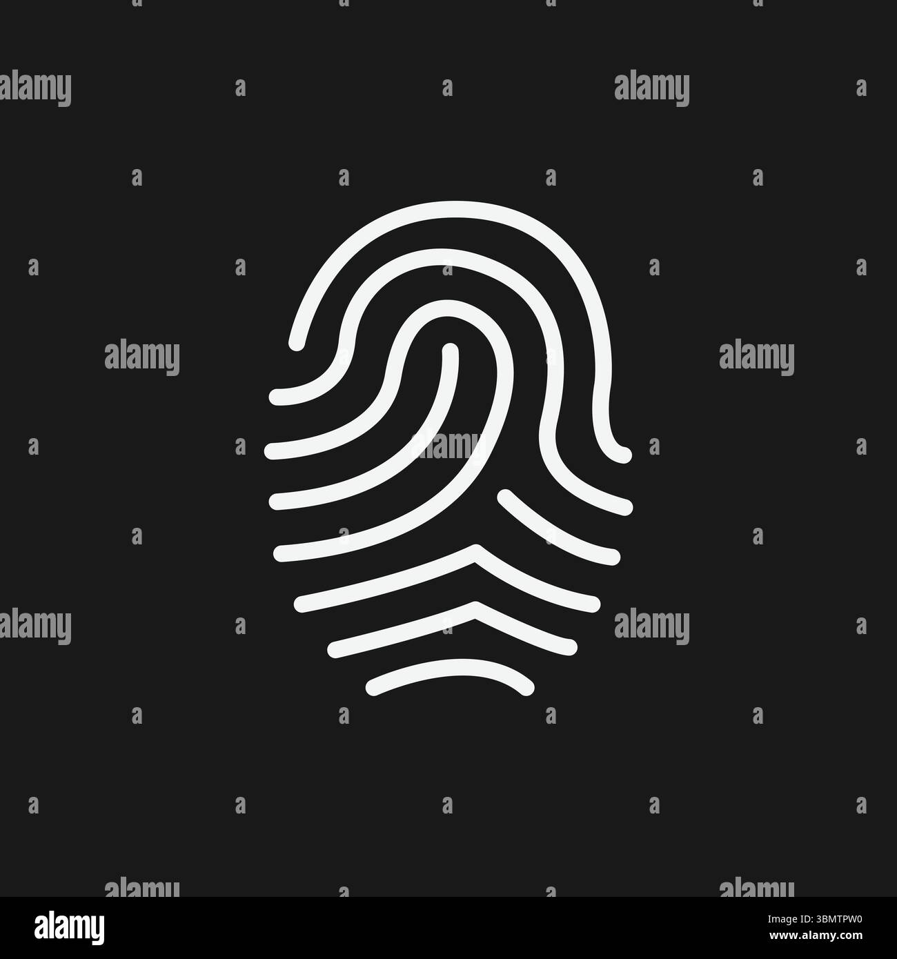 Fingerabdrucksymbol für biometrische Identität, sichere Authentifizierung und Touch ID Scanner-Zugriff Stock Vektor