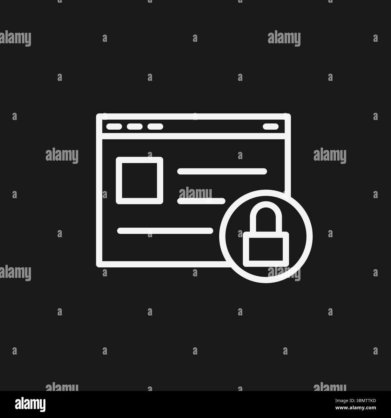 Sicheres Website-Browse-Symbol mit Vorhängeschloss-Symbol für verschlüsselte HTTPS-, SSL-Verbindung und privaten Schutz von Internetdaten Stock Vektor