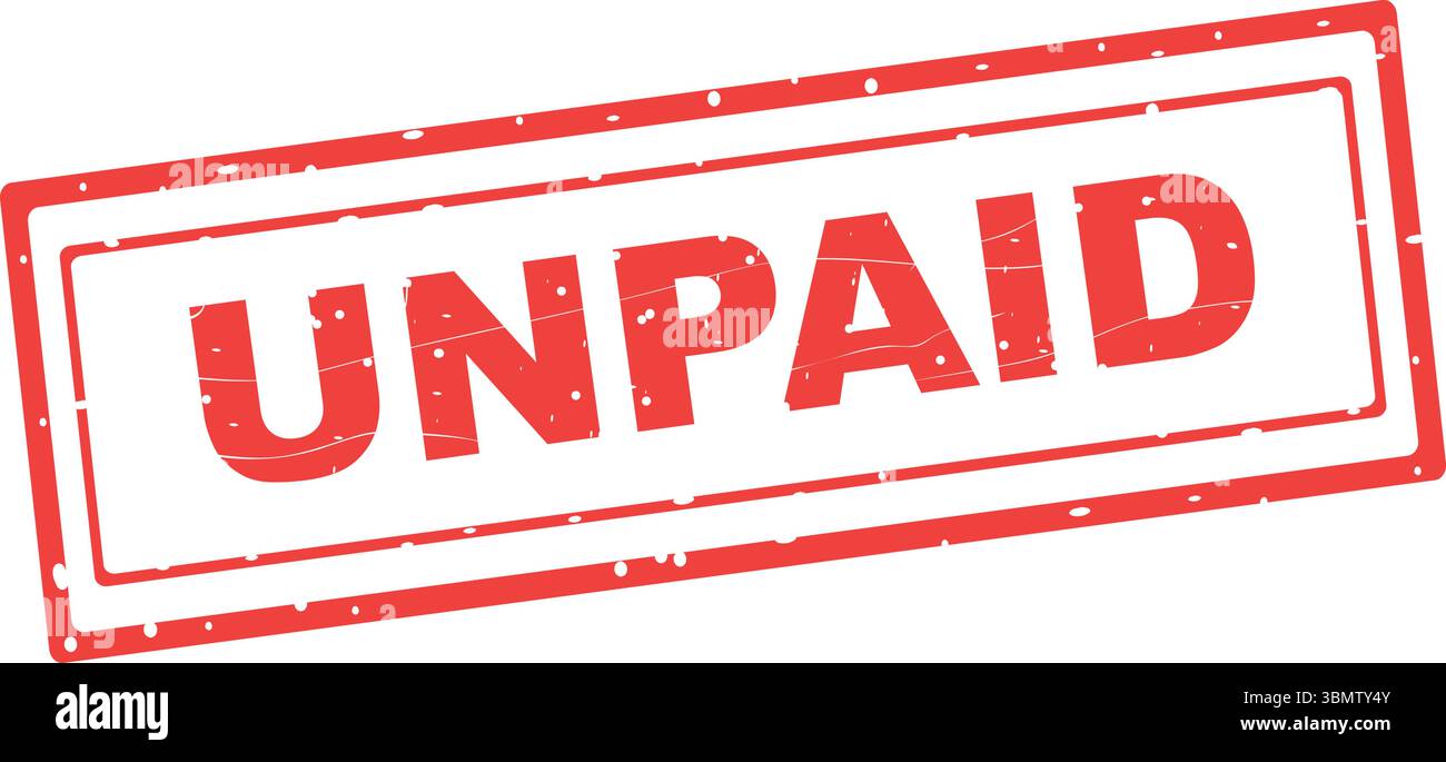 Vektorillustration roter Gummistempel unbezahlter Text Stock Vektor