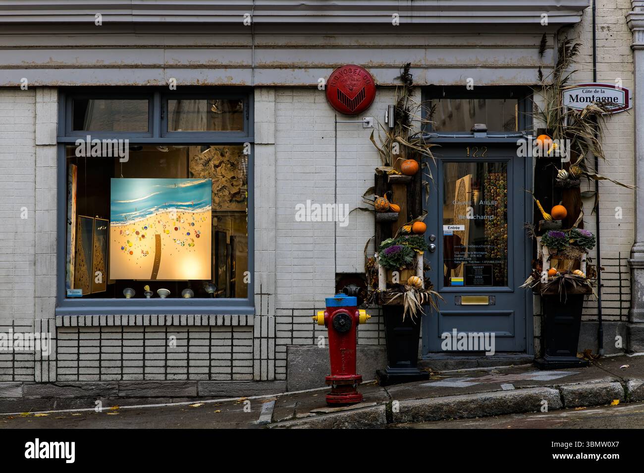 Kunstgalerie in der Altstadt von Quebec City Kanada Stockfoto