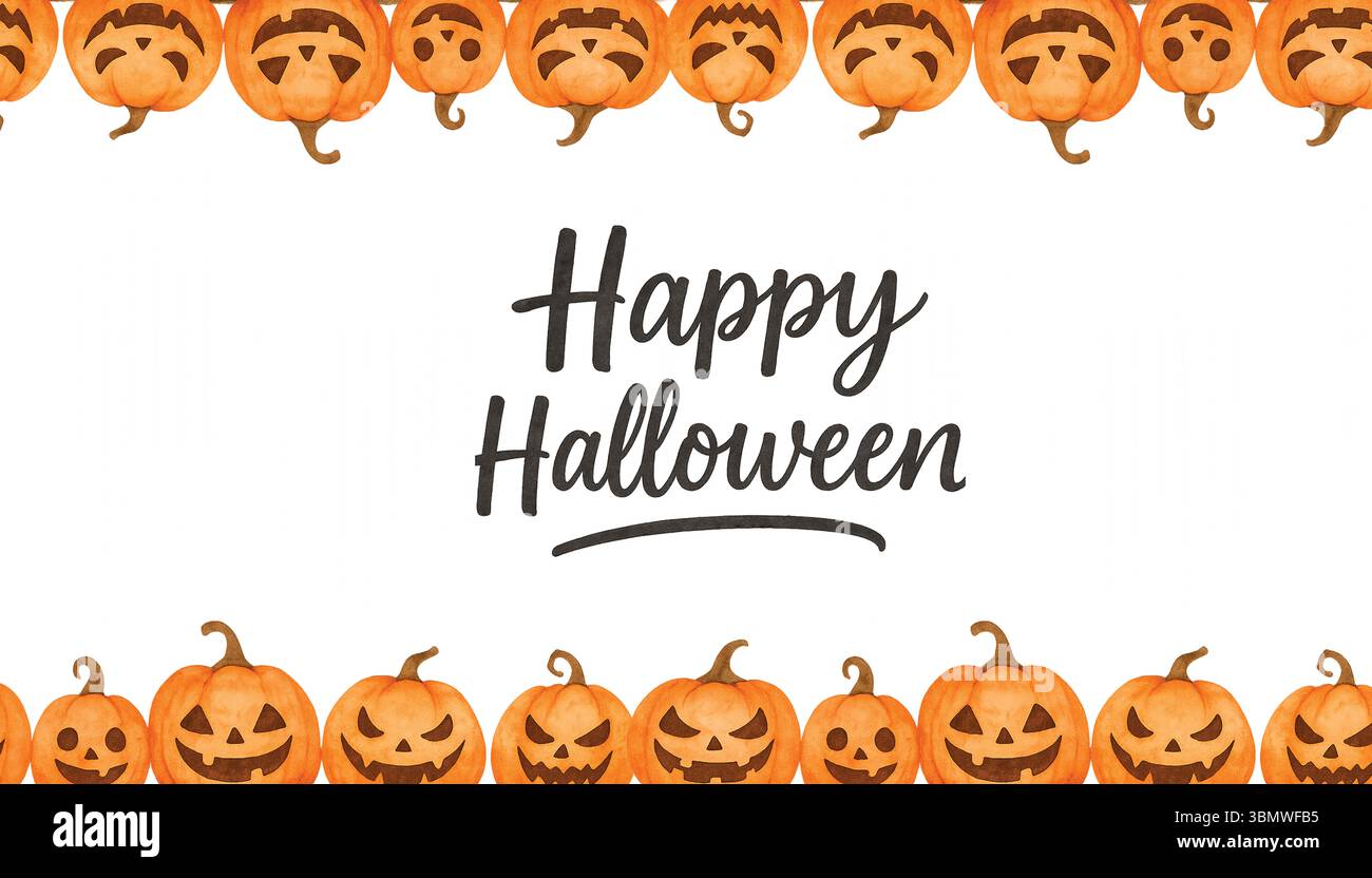 Halloween Aquarell Clipart – Niedliche Handgemalte Spooky Elements Stockfoto