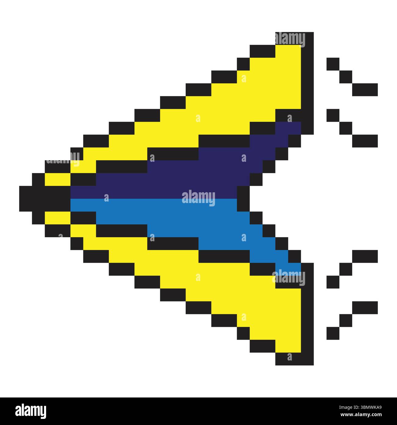 Papierflugzeug im Pixel-Art-Stil Stock Vektor