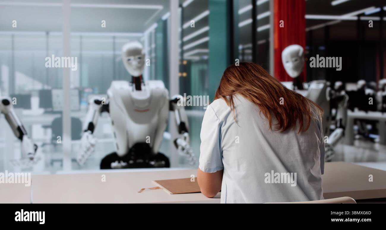 Der Recruiter Mit Künstlicher Intelligenz: Bewerbungsgespräche Führen Und Kundenbeziehungen Verwalten Stockfoto