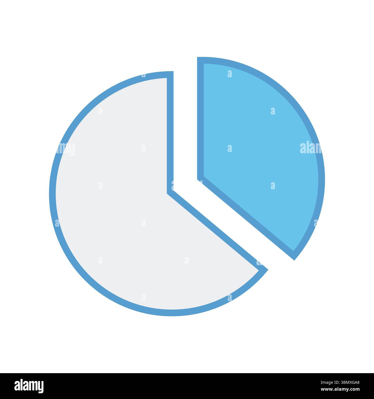 Nahaufnahme des blauen Tortendiagramms Stockfoto