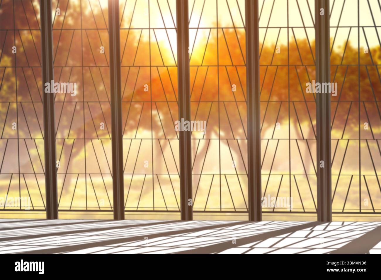 Ansicht eines Baums aus einem Fenster heraus Stockfoto