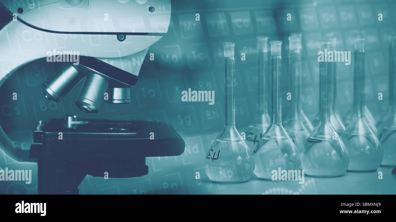 Mikroskop im Labor Stockfoto