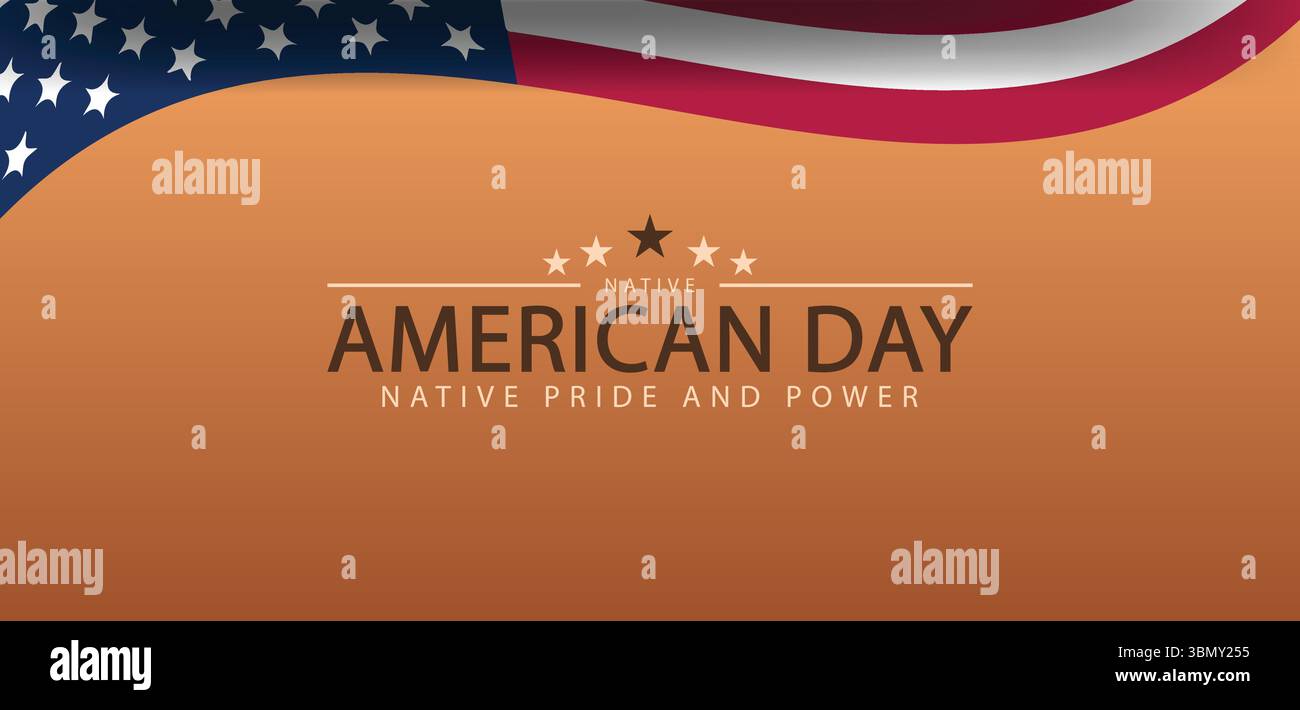 Patriotische Grafik zum Tag der amerikanischen Ureinwohner mit Sternen und auffälligem Design mit dreieckiger Flagge Stock Vektor
