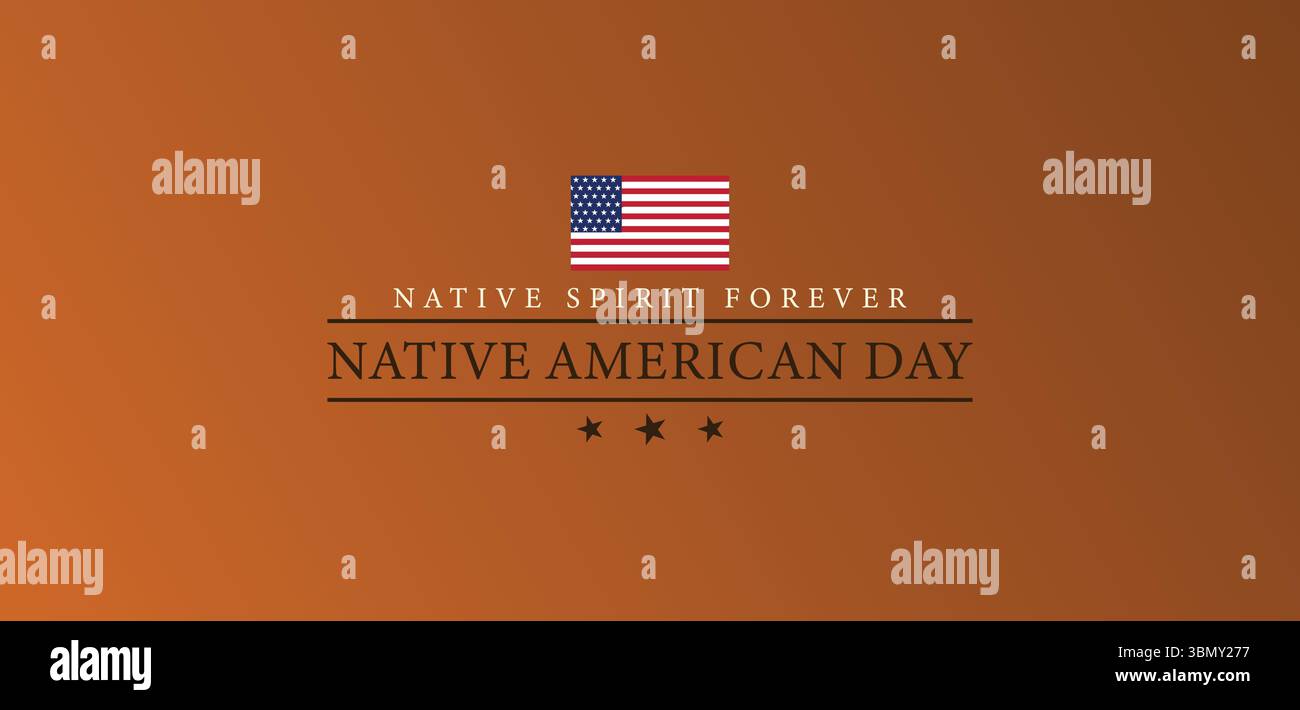 Patriotische Grafik zum Tag der amerikanischen Ureinwohner mit Sternen und auffälligem Design mit dreieckiger Flagge Stock Vektor