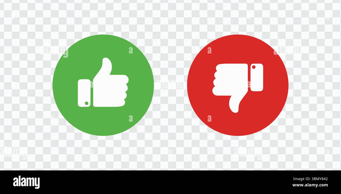 „Like and not like Vector Icons in Flat Style: Feedback- und Reaktionssymbole“ Stock Vektor