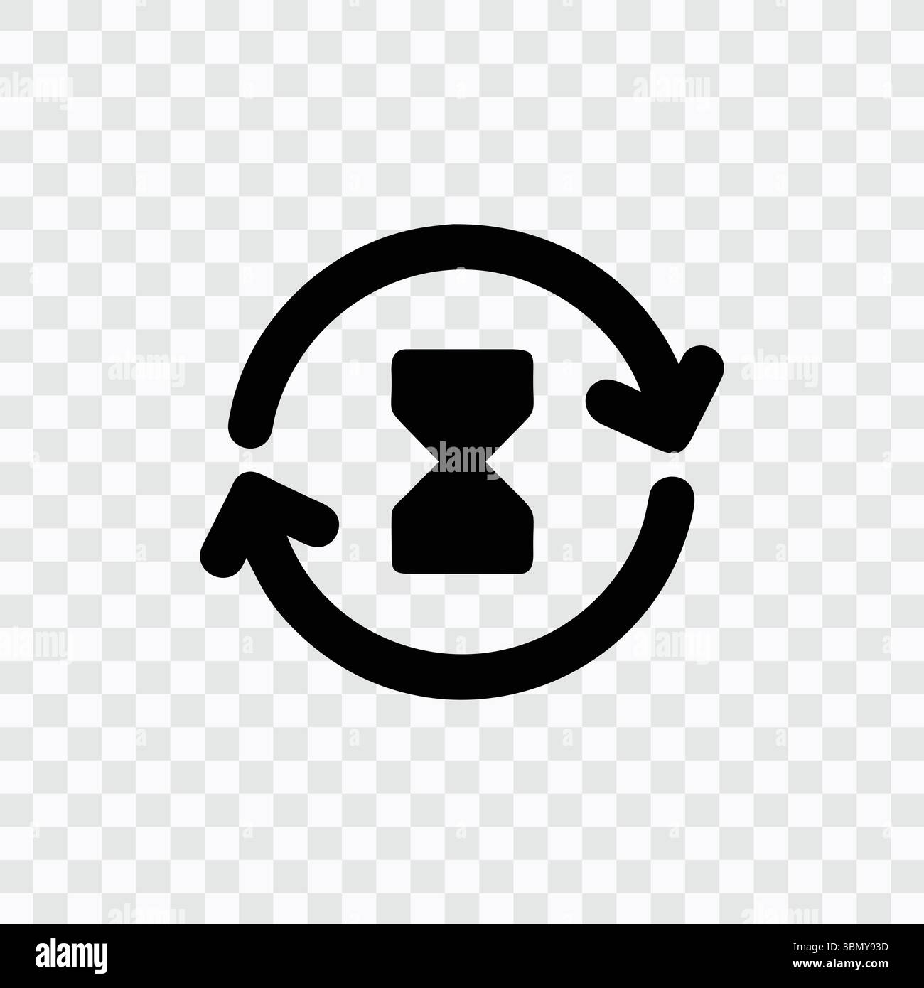 „Ladesymbol mit Sanduhr und Kreispfeilen: Wartendes Symbol, Fortschrittsanzeige“ Stock Vektor