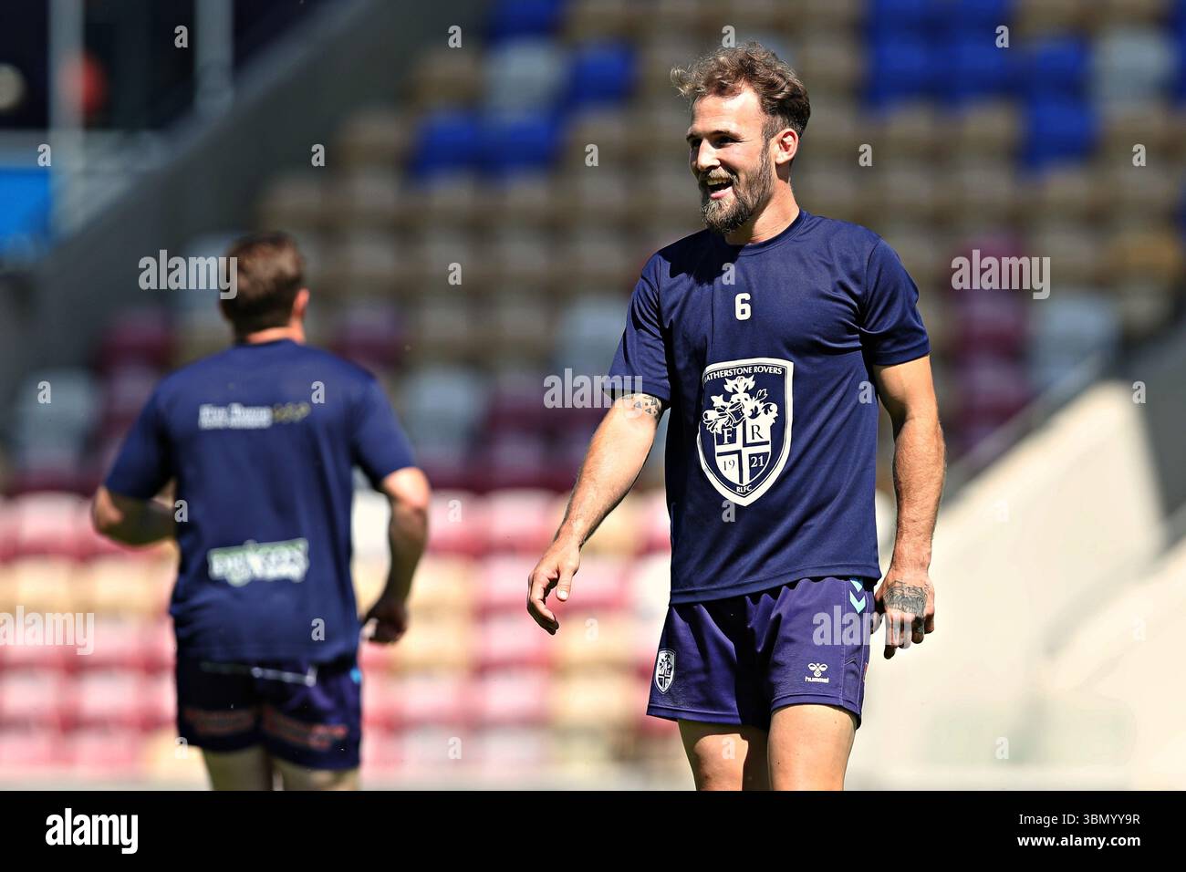 Ben Reynolds von Featherstone Rovers vor dem Betfred Championship Match York City Knights vs Featherstone Rovers im LNER Community Stadium, York, Vereinigtes Königreich, 29. Juni 2025 (Foto: Sam Eaden/News Images) in York, Vereinigtes Königreich am 29. Juni 2025. (Foto: Sam Eaden/News Images/SIPA USA) Stockfoto