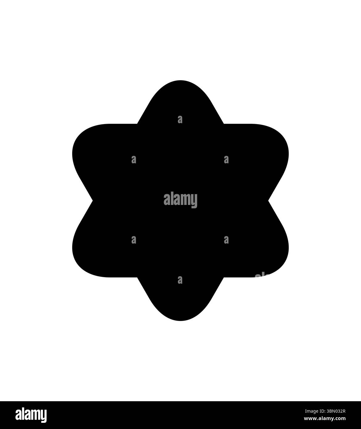 Modernes Logo-Label-Emblem. Etikettenform für Abzeichen-Design, Verkaufsangebot, Original-Produktmarke, Branding-Element. Schwarze, Abgerundete Sternsilhouette Stock Vektor