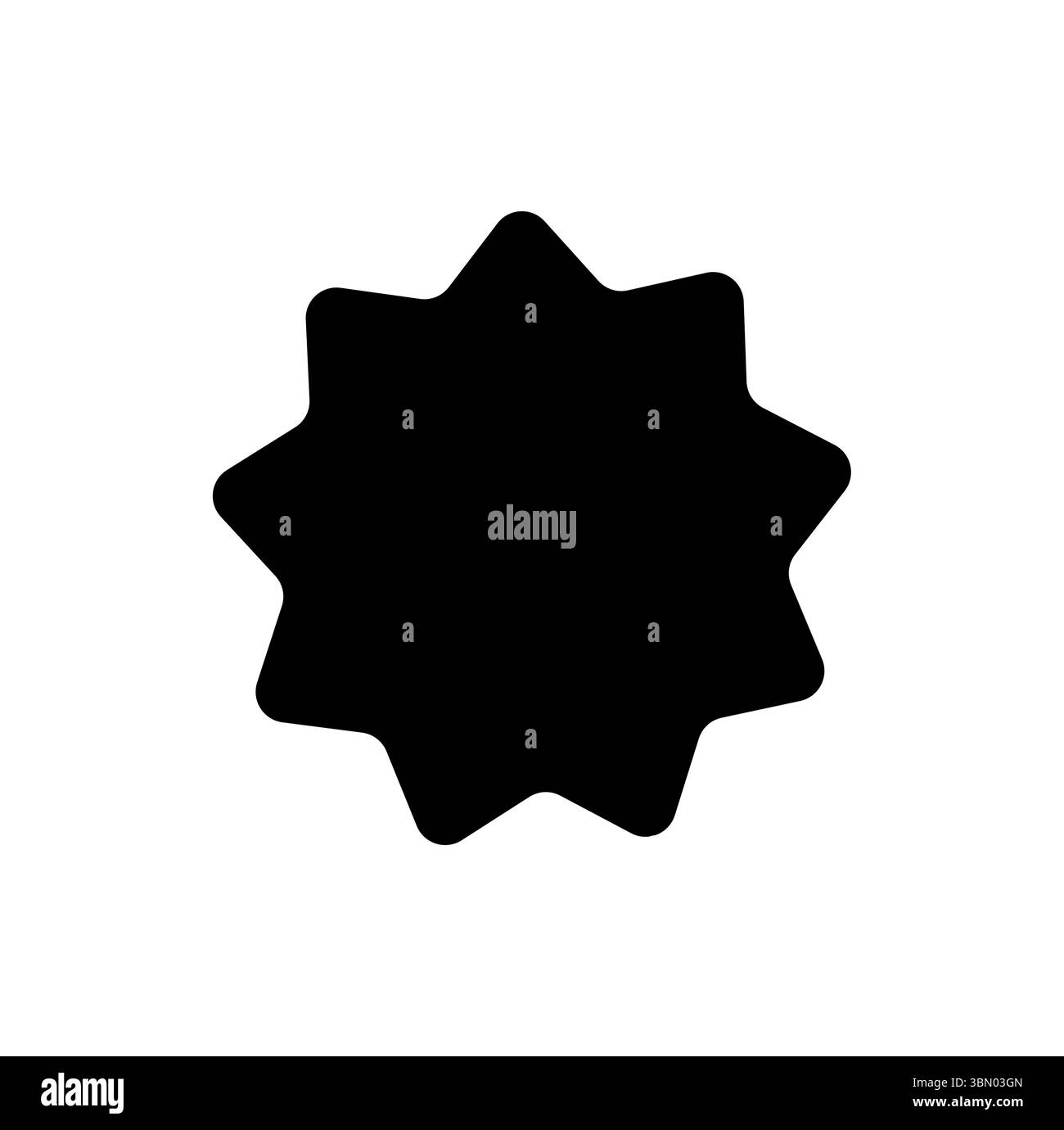 Schwarze Silhouette Mit Kreisförmigem Sternmuster. Aufkleber Logo-Tag-Emblem. Etikettenform für Abzeichen-Design, Verkaufsangebot, Original-Produktmarke, Branding-Element Stock Vektor