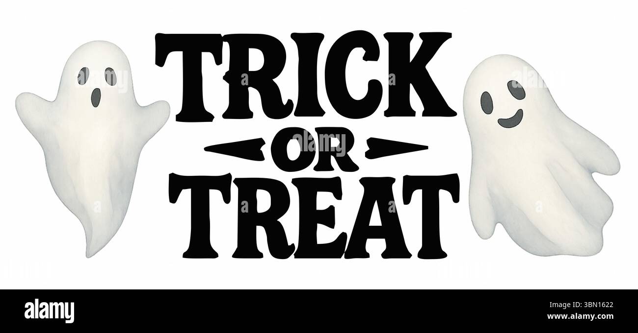 Halloween Aquarell Clipart – Niedliche Handgemalte Spooky Elements Stockfoto