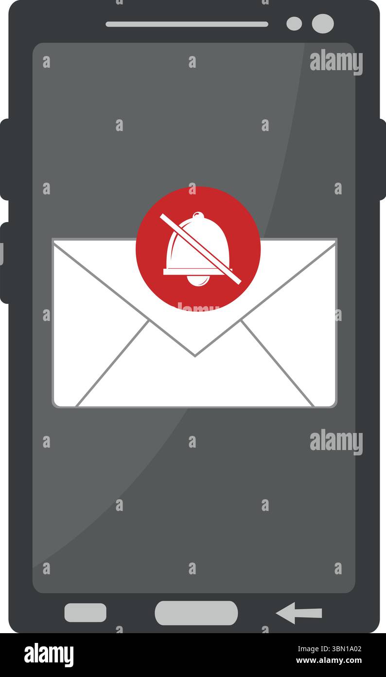 Vektorillustration Symbol Stummschaltung Ton Taste Mobiltelefon Textnachrichten digital Stock Vektor