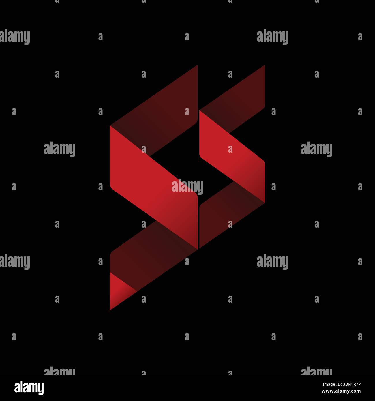 Modernes rotes Z-Letter-Logo mit Band-Stil auf schwarzem Hintergrund für Corporate Branding und Design Stock Vektor