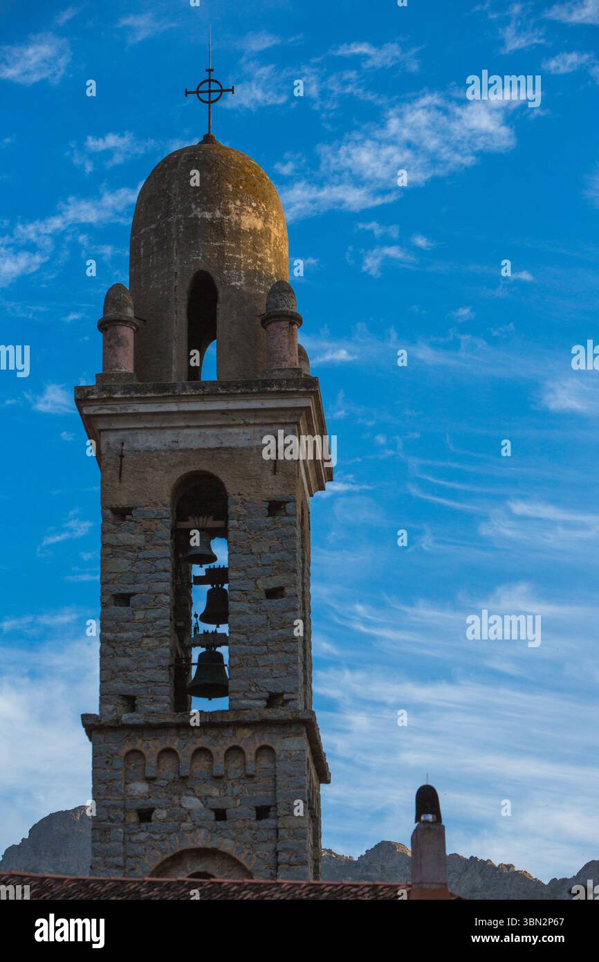 FRANKREICH. HAUTE-CORSE (2B) REGION BALAGNE. SPELONCATO DORF Stockfoto