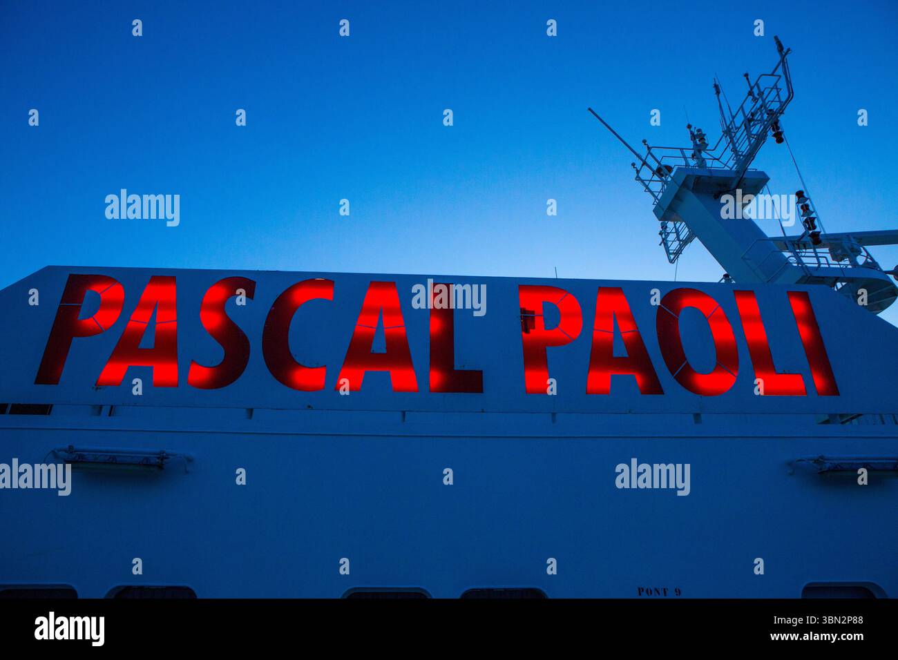 FRANKREICH. HAUTE-CORSE (2B) BASTIA HARBOUR. DIE FÄHRE CORSICA LINEA PASCAL PAOLI Stockfoto