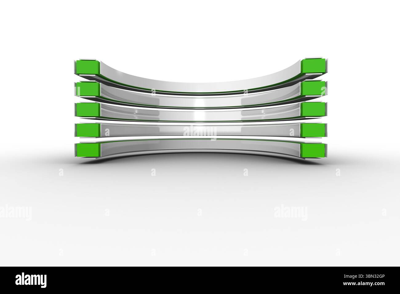 Grüne und weiße gekrümmte Struktur Stockfoto