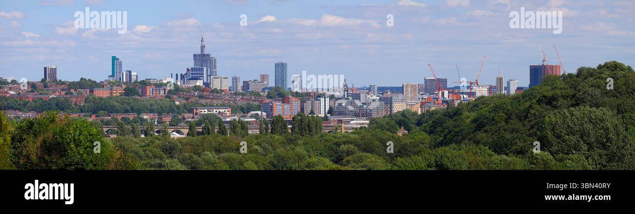 Panorama der Skyline von Leeds City Stockfoto