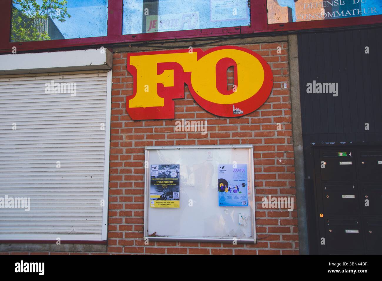 Villeneuve-d'Ascq, Zeichen der gewerkschaft Stockfoto