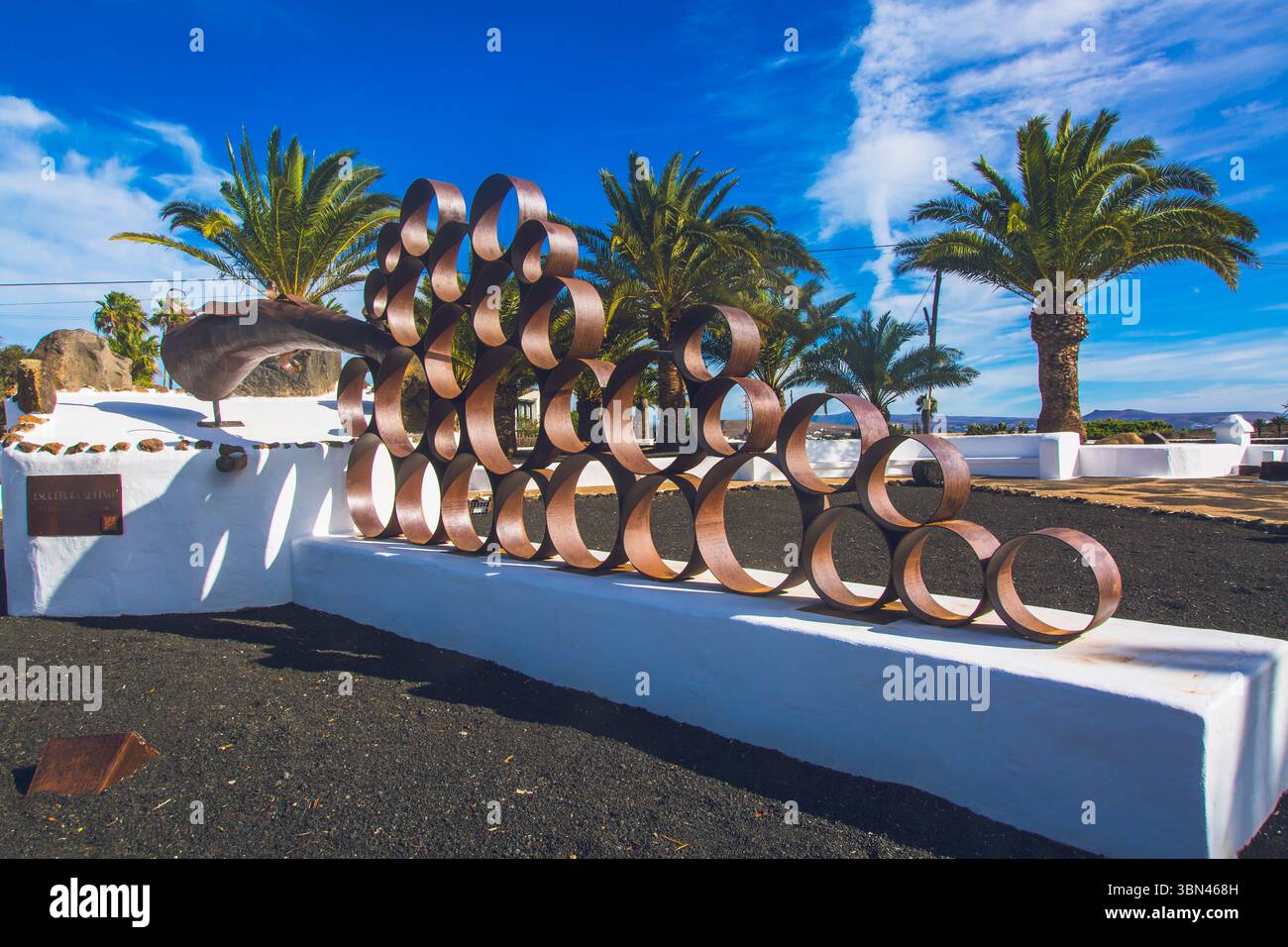 Spanien, Kanarische Inseln, Lanzarote, La Geria, Weinbau Stockfoto
