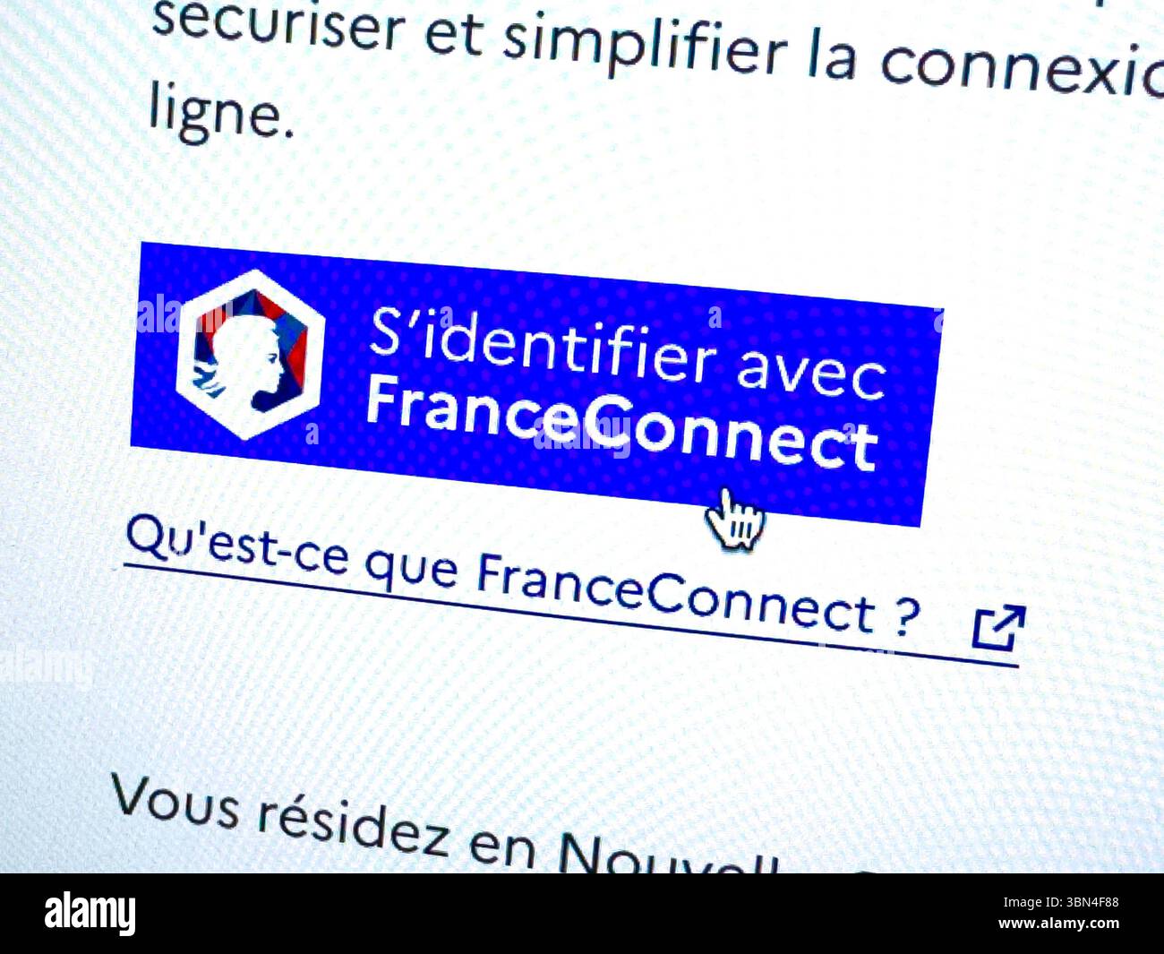 France CONNECT-Website Stockfoto