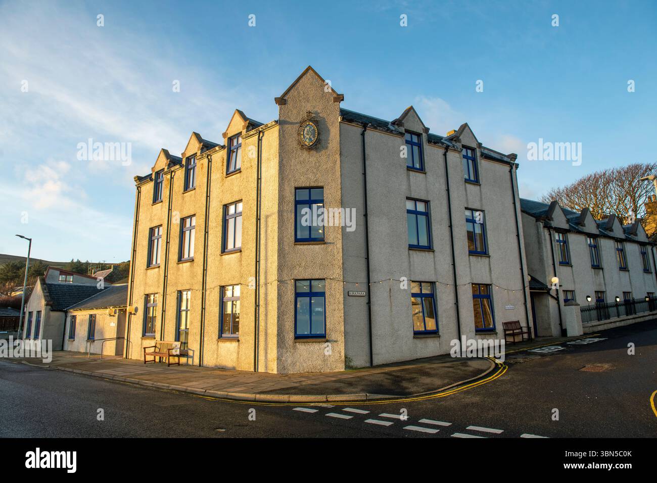 Das Walter and Joan Gray Care Centre in Scalloway, Shetland, bietet lebenswichtige Wohn- und Tagesbetreuung in einer modernen Einrichtung mit starken Verbindungen zu Stockfoto
