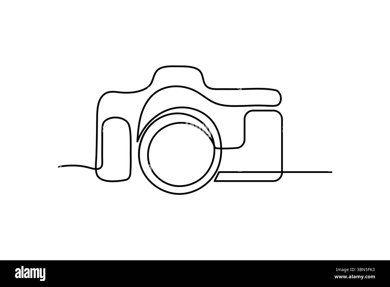 Durchgehende einzeilige Darstellung der Kamera Vektor Illustration Premium Vektor Symbol Stock Vektor
