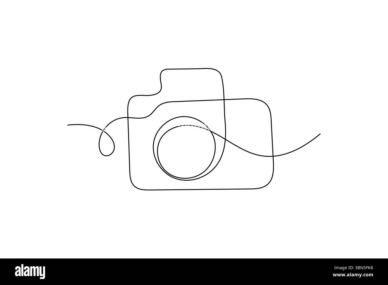 Durchgehende einzeilige Darstellung der Kamera Vektor Illustration Premium Vektor Symbol Stock Vektor