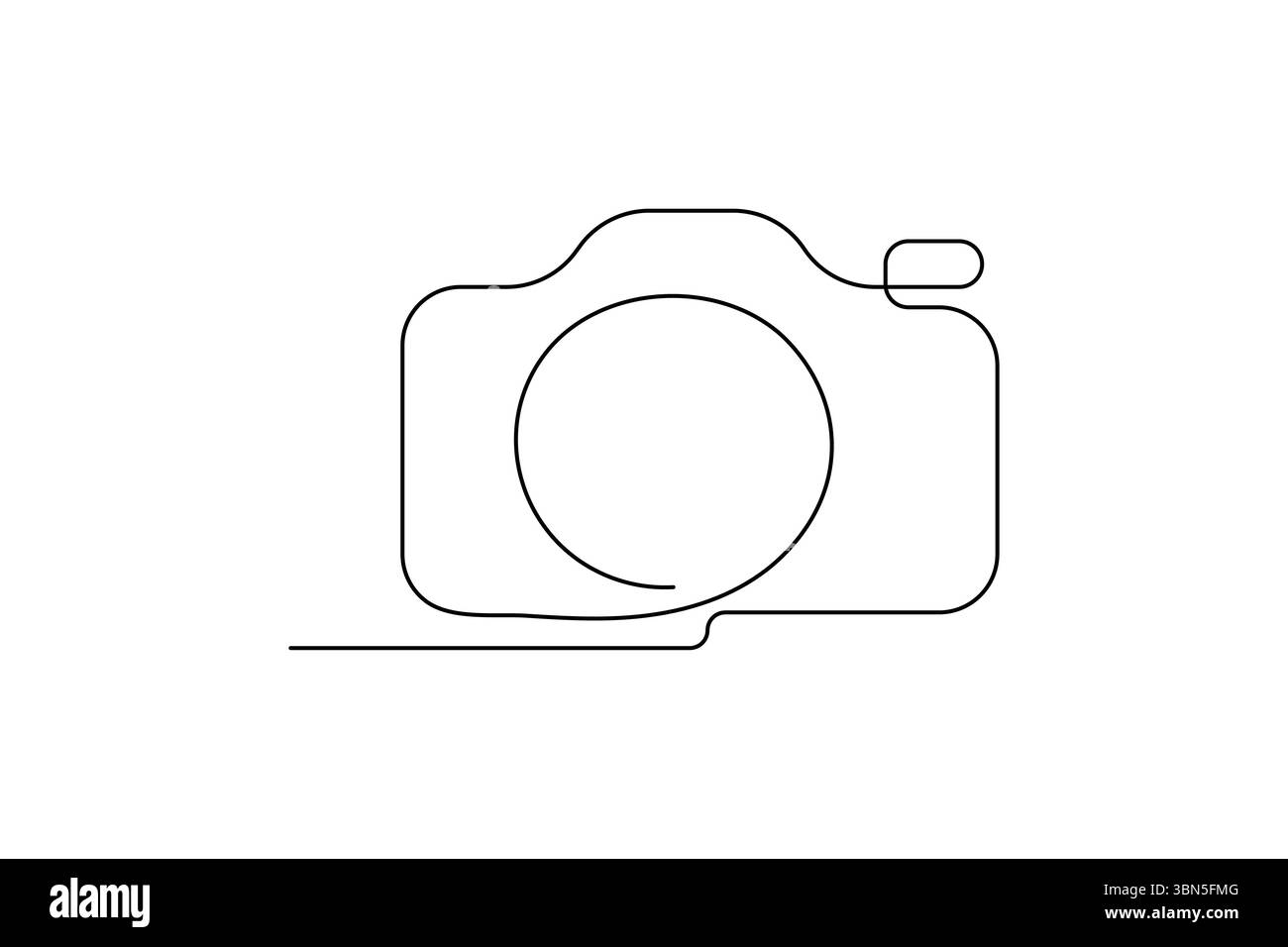 Durchgehende einzeilige Darstellung der Kamera Vektor Illustration Premium Vektor Symbol Stock Vektor