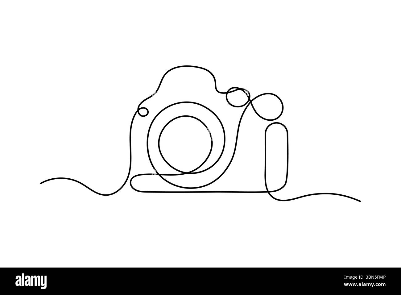 Durchgehende einzeilige Darstellung der Kamera Vektor Illustration Premium Vektor Symbol Stock Vektor