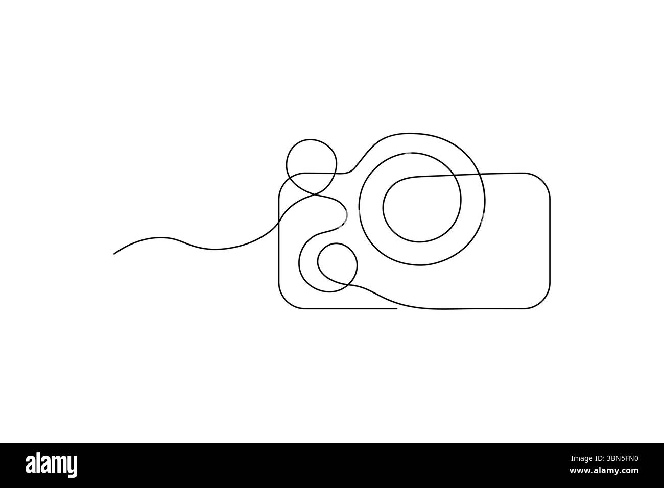 Durchgehende einzeilige Darstellung der Kamera Vektor Illustration Premium Vektor Symbol Stock Vektor
