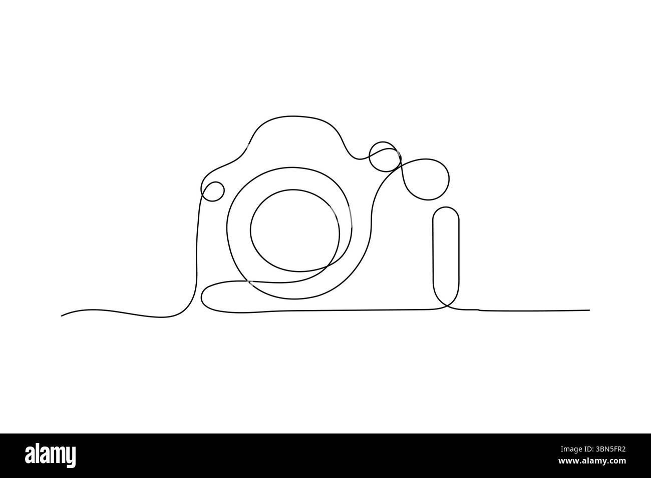 Durchgehende einzeilige Darstellung der Kamera Vektor Illustration Premium Vektor Symbol Stock Vektor