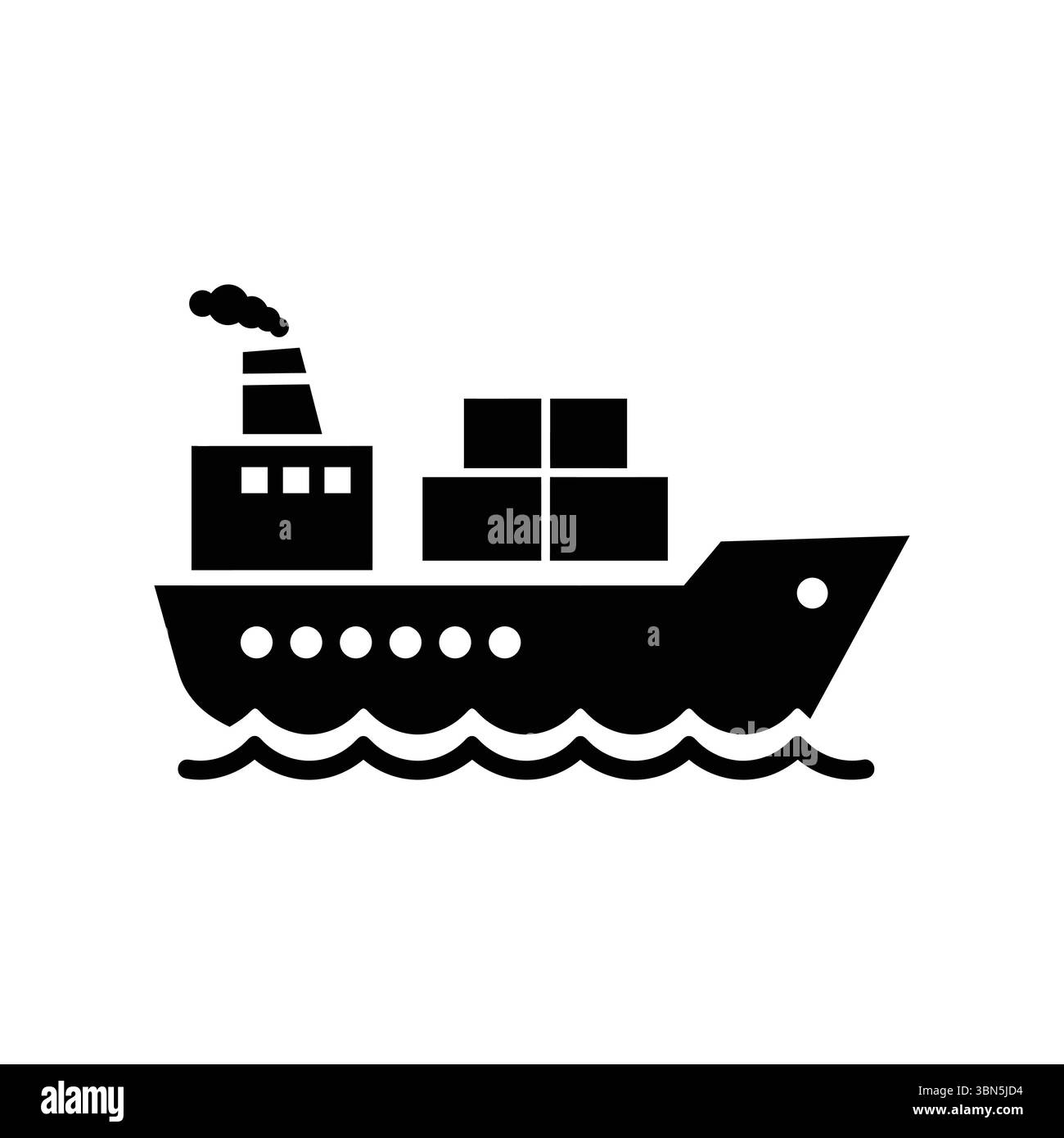 Frachtschiff Icon Vektor Illustration, Frachtschiff Silhouette, Schiff Clipart, Ozean Liner Bild Stock Vektor
