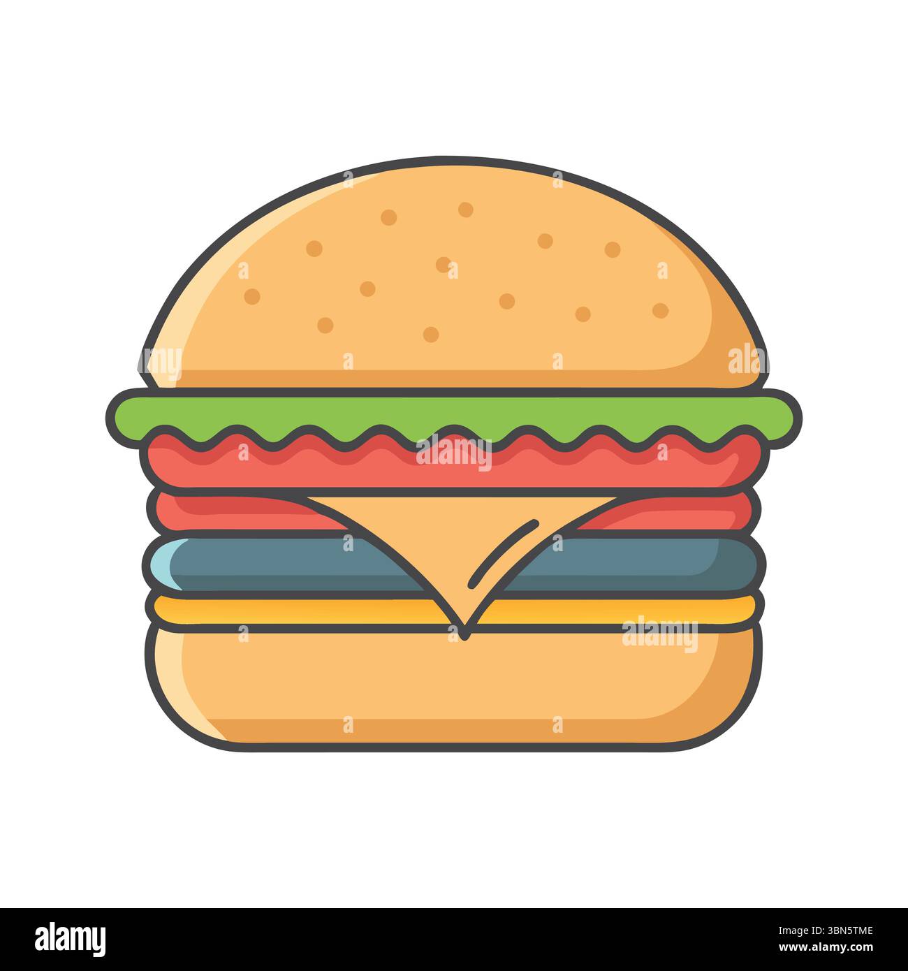 „Köstlicher Burger mit frischen Zutaten – perfekt für Ihre nächste Mahlzeit“ Stock Vektor