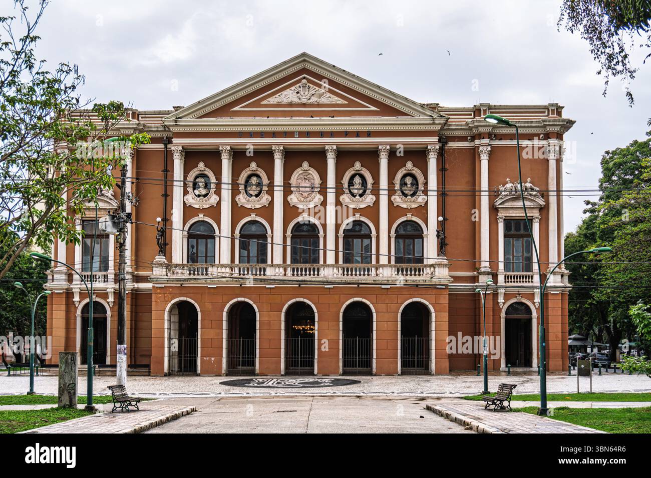 Theatro da Paz, Friedenstheater in Belem, Para, Brasilien. Wurde nach neoklassizistischen architektonischen Linien gebaut, innerhalb des goldenen Zeitalters der Gummieinnahme Stockfoto