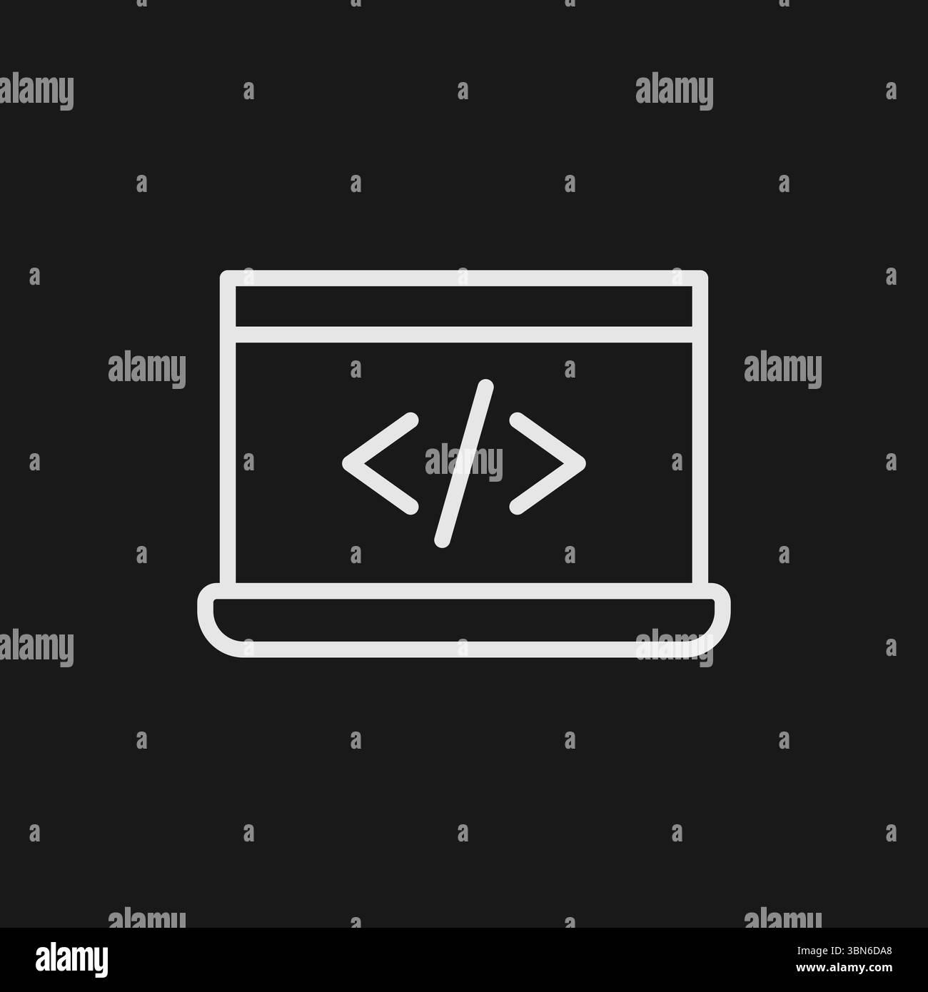 Symbol für Web- und Softwareentwicklung für Programmierung, Front-End-Codierung und Informatik Stock Vektor