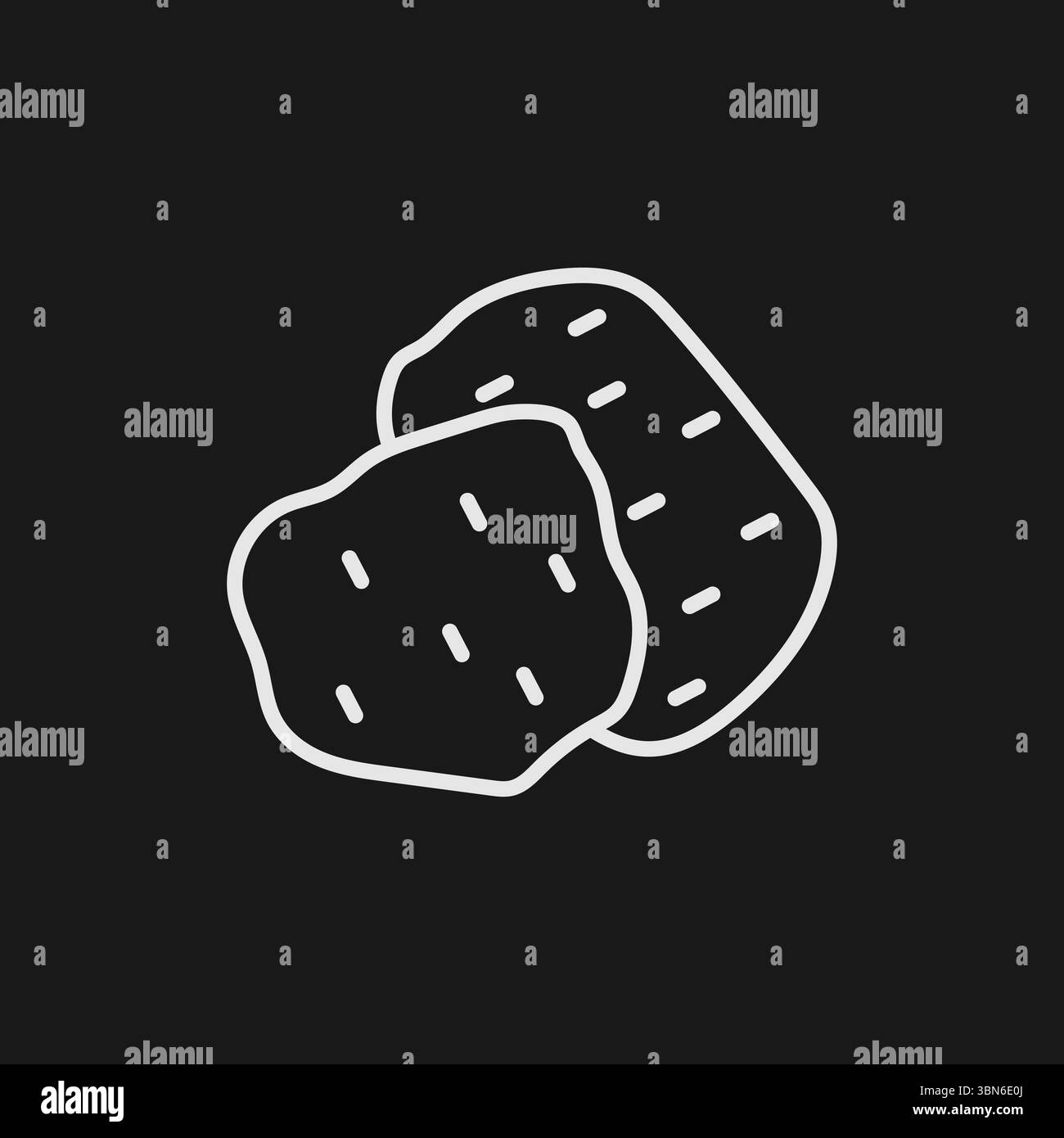 Kartoffelwurzelgemüse-Symbol für Pommes Frites, Chips und Zutaten für die Zubereitung von Knollen Stock Vektor