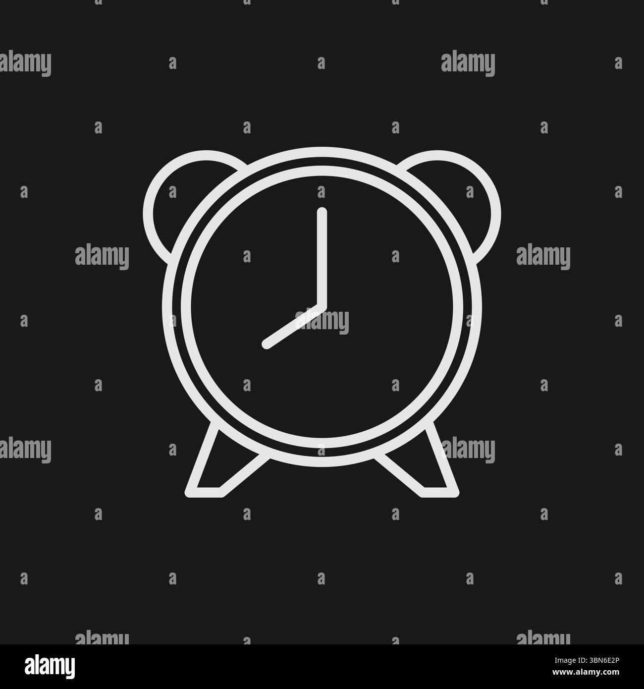 Wecksymbol für Weckrufe am Morgen, Zeiterinnerungen und Terminpläne Stock Vektor