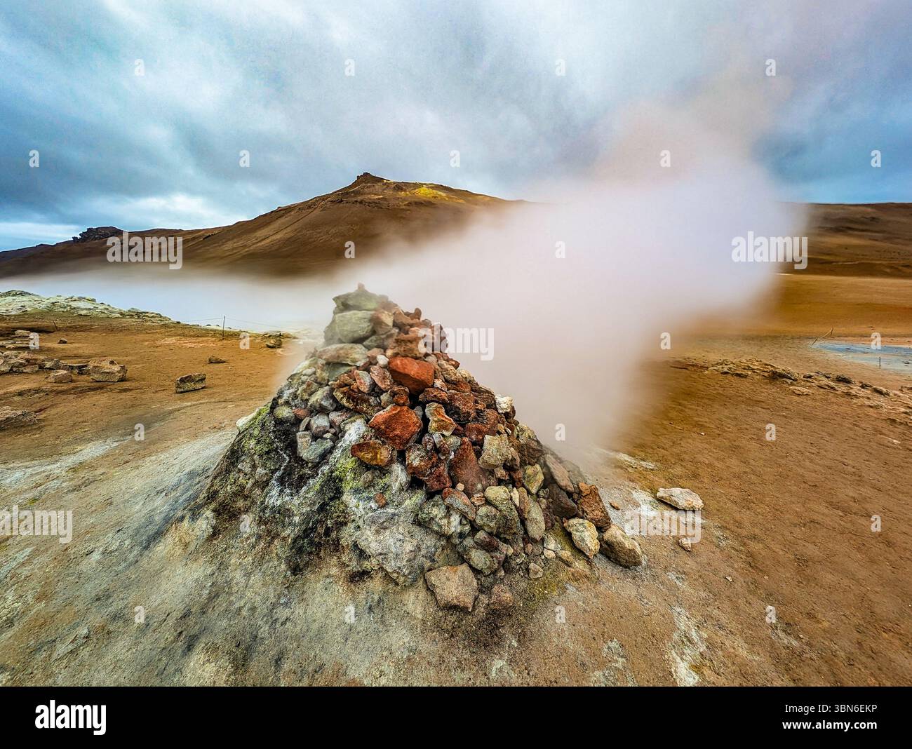 Kochende Schlammgruben in Hverir, Nord-Island Stockfoto