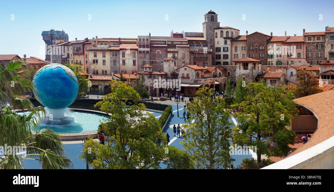 Tokyo Disney Resort Disneysea Themenpark Eingang, venezianische Architektur, Japan Stockfoto