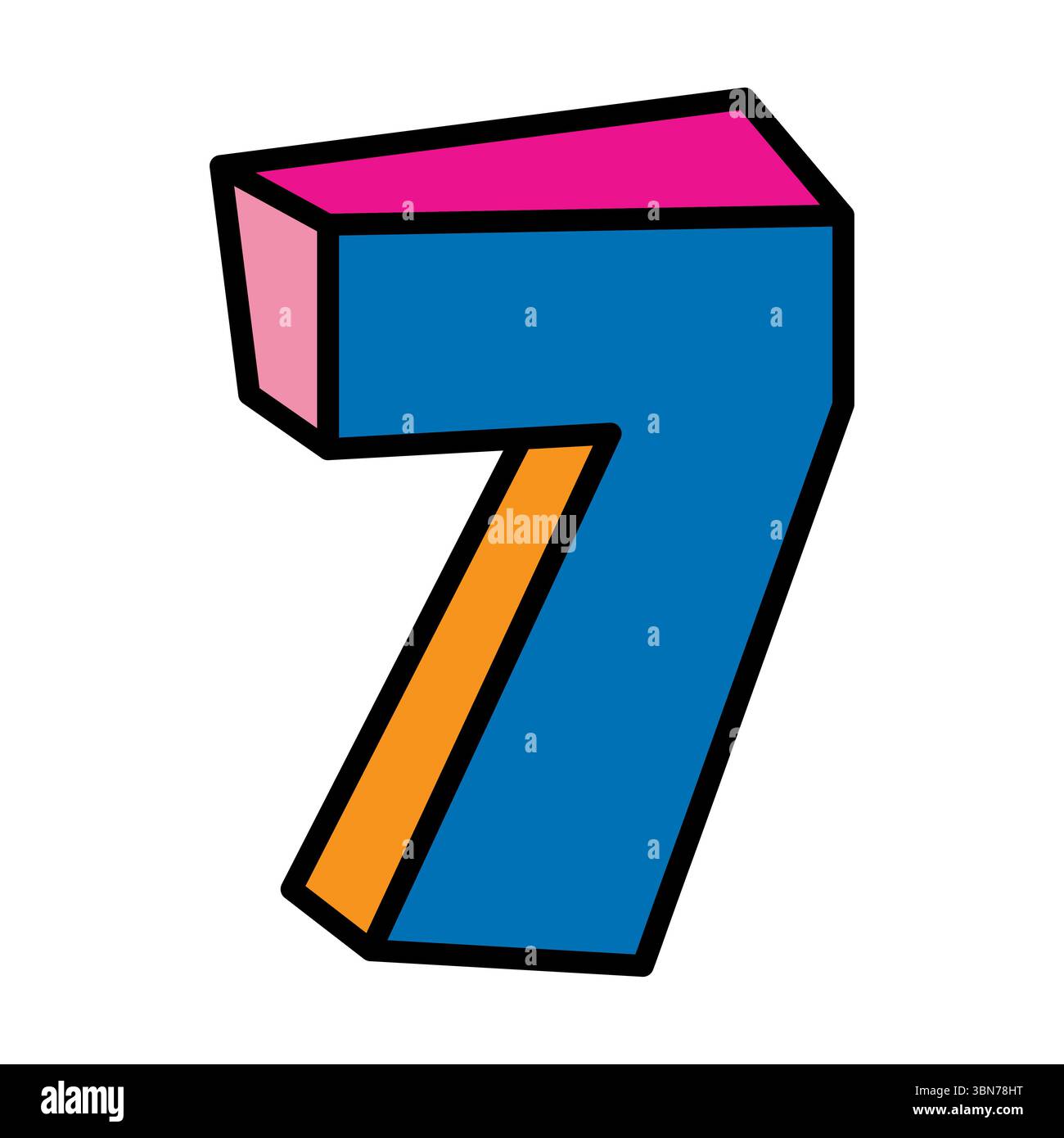 Vektor-Logo mit sieben oder sieben Farben und verspieltem Design Stock Vektor