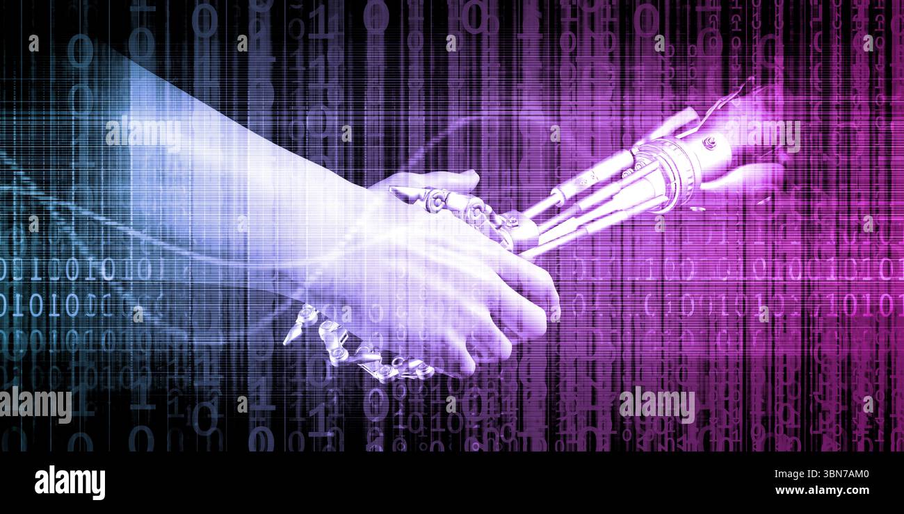 Wissenschaft Technologie verschmelzen zu einem als Konzept Stockfoto