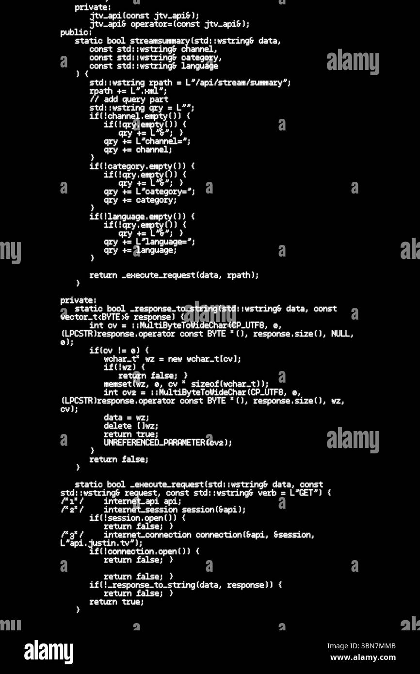 Computerdaten auf dunklem Hintergrund Stockfoto