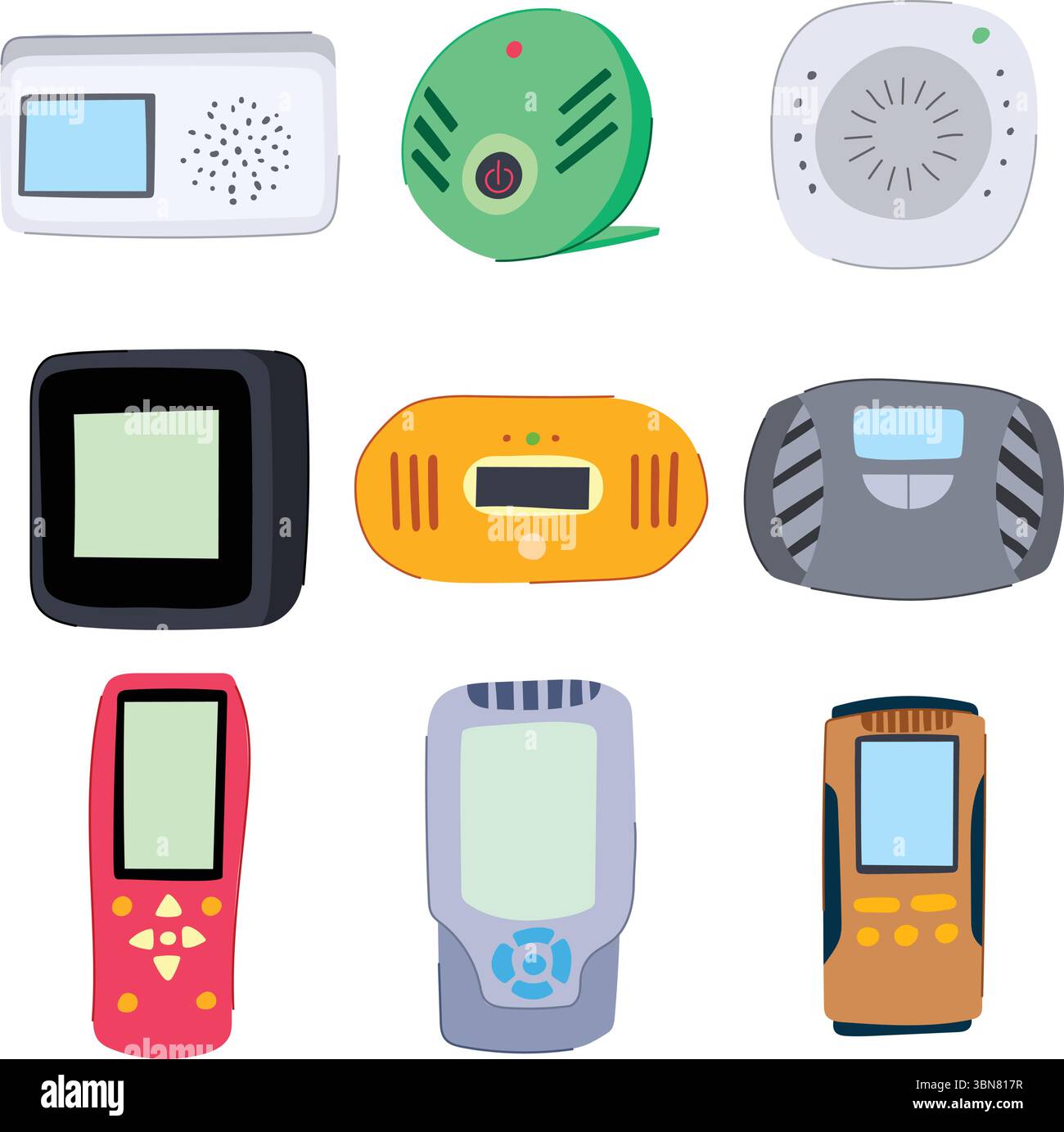 Luftqualitätsmonitor Set Cartoon Vektor Illustration Stock Vektor