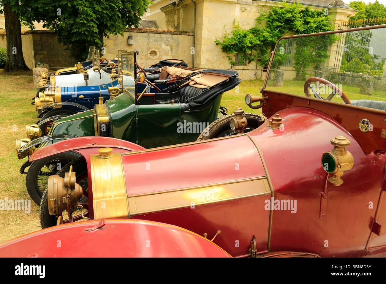 Oldtimer-Rallye, Automuseum, Valencay, Frankreich. Stockfoto