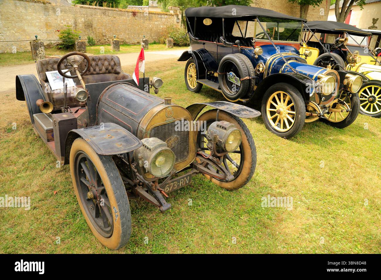Oldtimer-Rallye, Automuseum, Valencay, Frankreich. Stockfoto